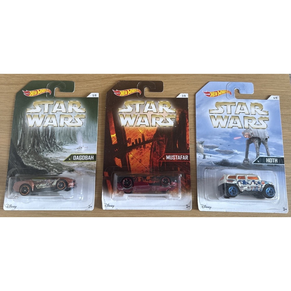 Lot Of 3 Hot Wheels Star Wars Model Cars Dagobah, Mustafar, Hoth